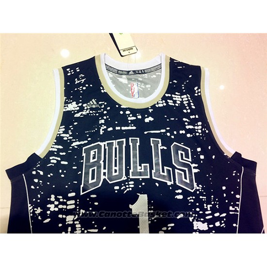 Maglia Luci Della Citta Chicago Bulls Derrick Rose #1 Nero